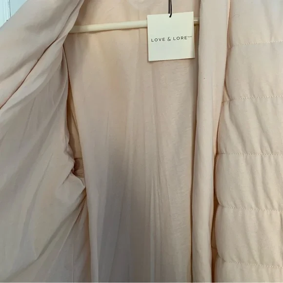 NWT Organic Duvet Robe Love & Lore, Pink Small / Medium - Picture 10 of 17